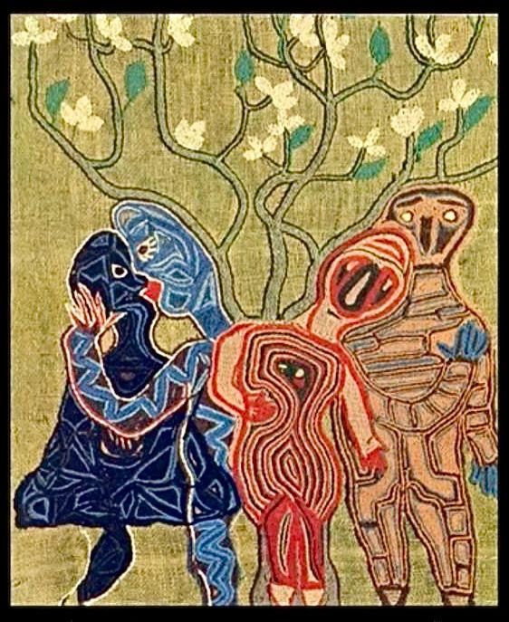 Arpillera: Sin título (novios)